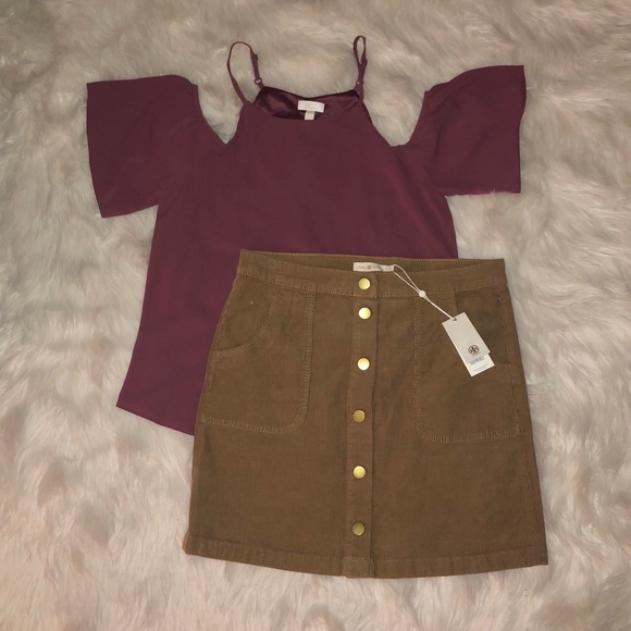 NWT TORY BURCH TAN CORDUROY SKIRT